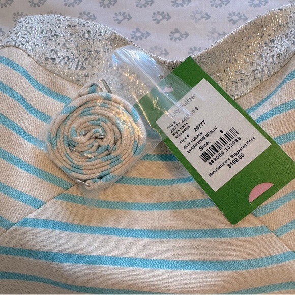NWT Lilly Pulitzer Remi Striped Strapless Size 8 Dress in Cream and Turquoise - Picture 7 of 8